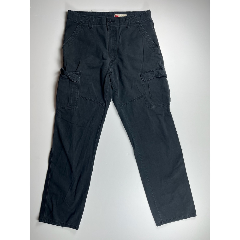 Wrangler Mens Relaxed Fit Cargo Pants Black Utility Workwear Soft Trousers 35x33